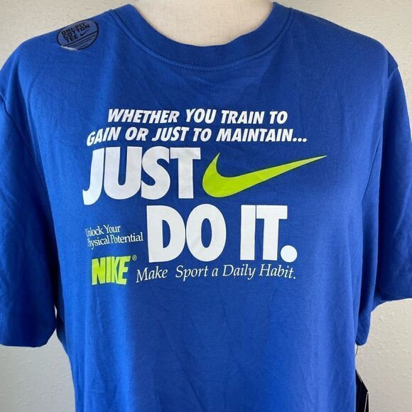 NWT Nike Just Do It Athletic T-Shirt Size L - Picture 2 of 6